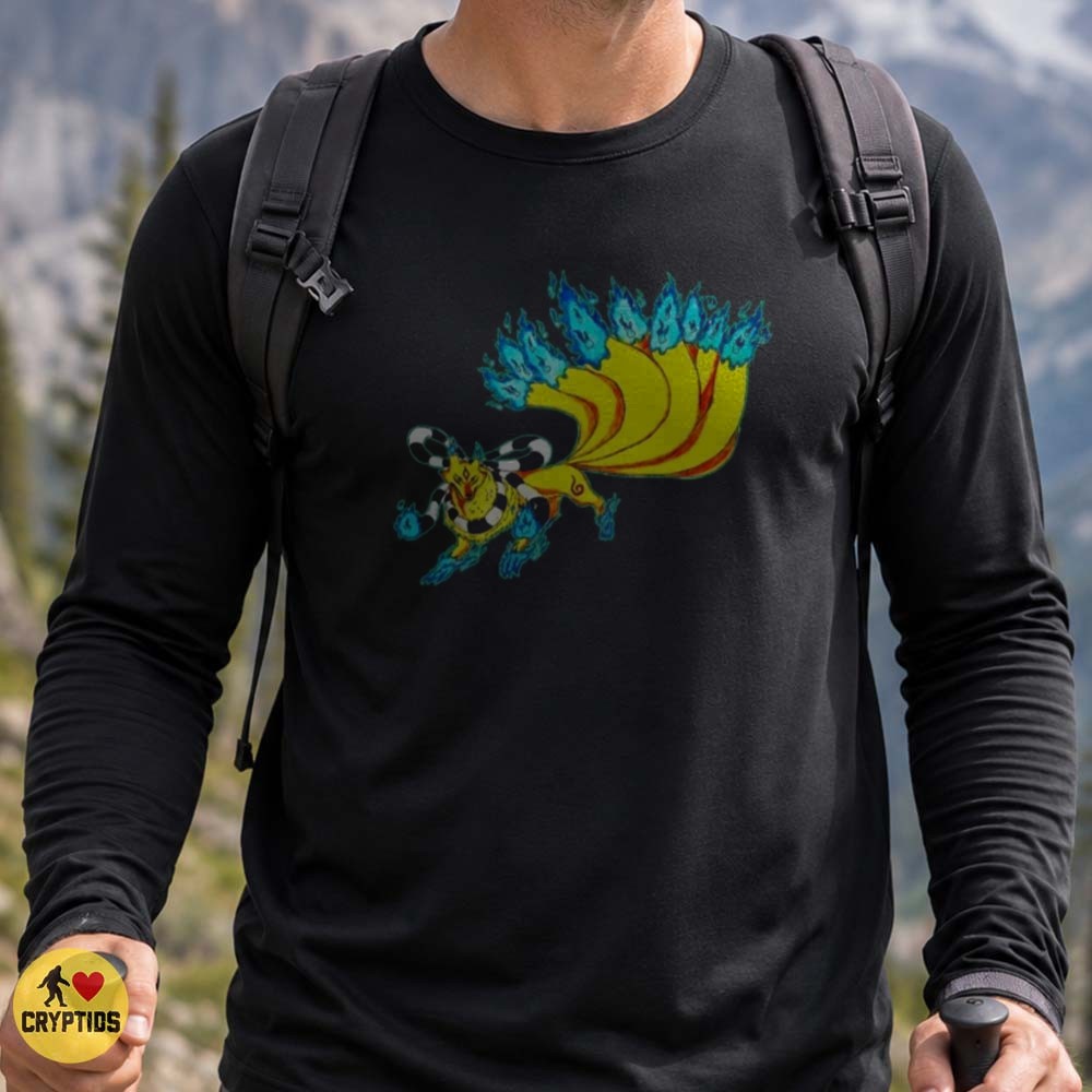 Nine Tailed Fox Kitsune Spirit Flame Fantasy Japanese Folklore T-Shirt 1 Nine Tailed Fox Kitsune Spirit Flame Fantasy Japanese Folklore Shirt