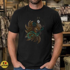 Nine-Tailed Fox Spirit Dark Fantasy Kitsune Mythical Creature Shirt