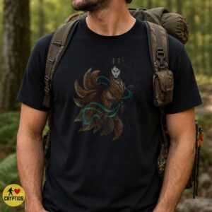 Nine-Tailed Fox Spirit Dark Fantasy Kitsune Mythical Creature Shirt