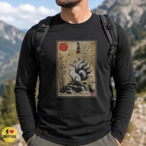 Nine Tailed Kitsune Fox Japanese Yokai Vintage Art T-Shirt 5 Nine Tailed Kitsune Fox Japanese Yokai Vintage Art Shirt