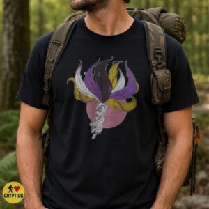 Nonbinary Pride Kitsune Fox Japanese Yokai Shirt