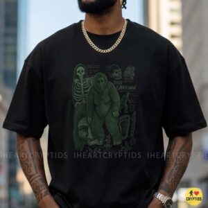Ohio Grassman Cryptid Field Guide Bigfoot Sasquatch Skull Footprint Shirt
