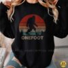 Onefoot Bigfoot Prosthetic Leg Retro Sunset Funny Shirt