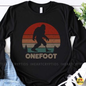 Onefoot Bigfoot Prosthetic Leg Retro Sunset Funny Shirt