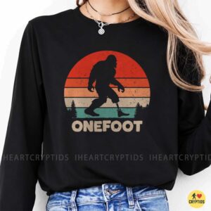 Onefoot Bigfoot Prosthetic Leg Retro Sunset Funny Shirt