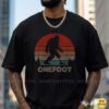 Onefoot Bigfoot Prosthetic Leg Retro Sunset Funny Shirt