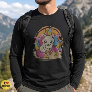 Pansexual Pride Cute Nine Tailed Kitsune Fox Shirt