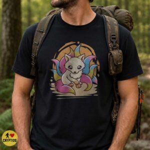 Pansexual Pride Cute Nine Tailed Kitsune Fox Shirt