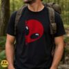 Red Alien Peeking Around Corner Funny UFO Paranormal Sci-Fi Shirt