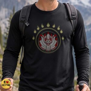 Red White Nine Tailed Kitsune Fox Spirit Shirt
