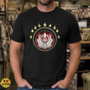 Red White Nine Tailed Kitsune Fox Spirit Shirt