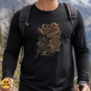 Samurai Fighting Kitsune Fox Spirit Japanese Yokai T-Shirt 7 Samurai Fighting Kitsune Fox Spirit Japanese Yokai Shirt