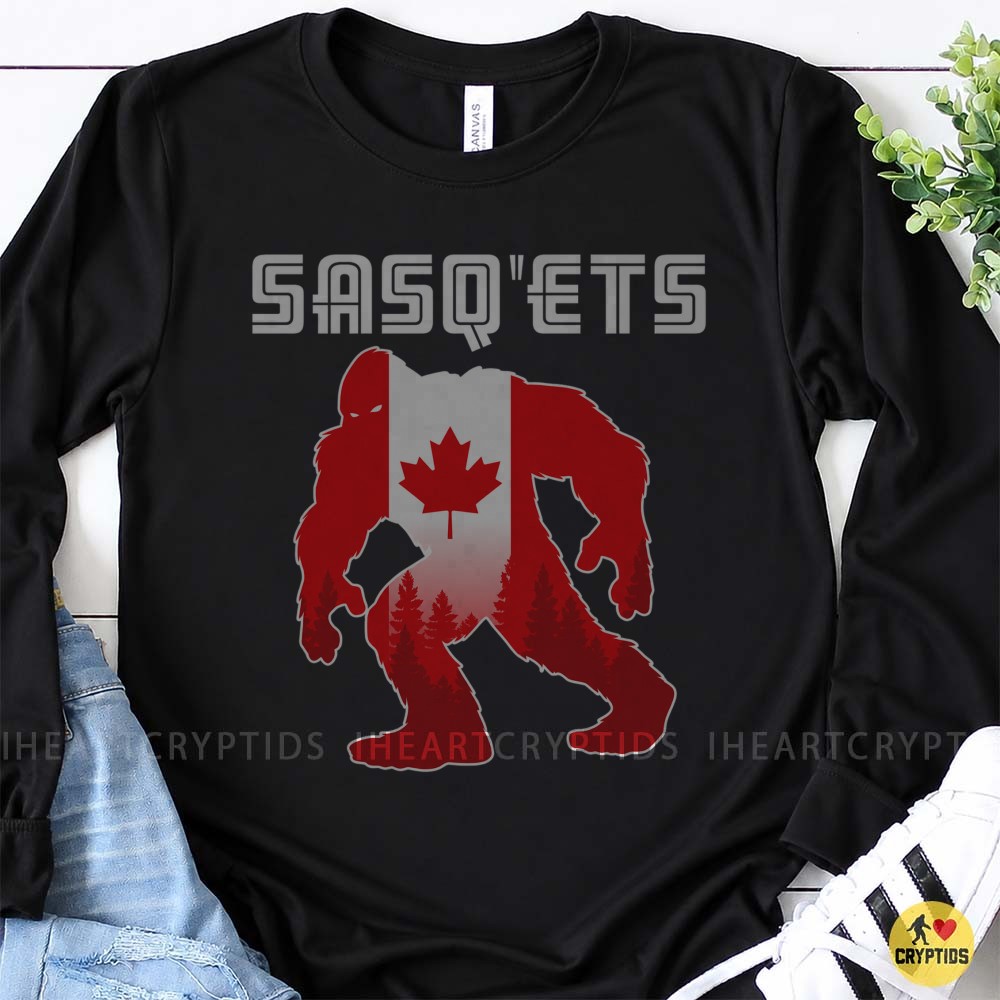 Sasq'ets Sasquatch Canadian Flag Canada Maple Leaf Forest Cryptid T-Shirt 4 Sasq'ets Sasquatch Canadian Flag Canada Maple Leaf Forest Shirt