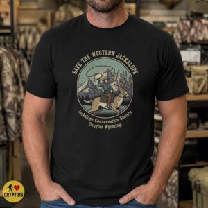 Save the Western Jackalope Cowboy Douglas Wyoming Conservation Society Shirt