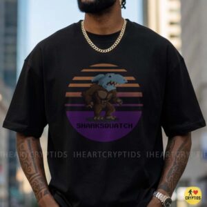 Sharksquatch Retro Sunset Bigfoot Shark Cryptid Shirt