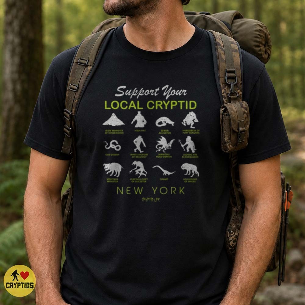 Support Your Local Cryptid New York Montauk Monster Champ Paranormal T-Shirt 2 Support Your Local Cryptid New York Montauk Monster Champ Paranormal Shirt