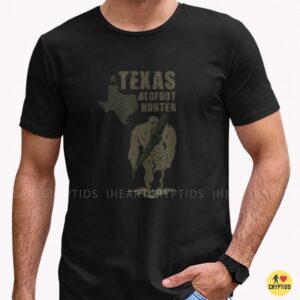 Texas Bigfoot Hunter State Map Rifle Hunting Sasquatch Gift Shirt