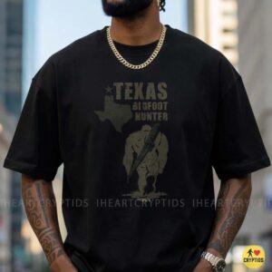 Texas Bigfoot Hunter State Map Rifle Hunting Sasquatch Gift Shirt