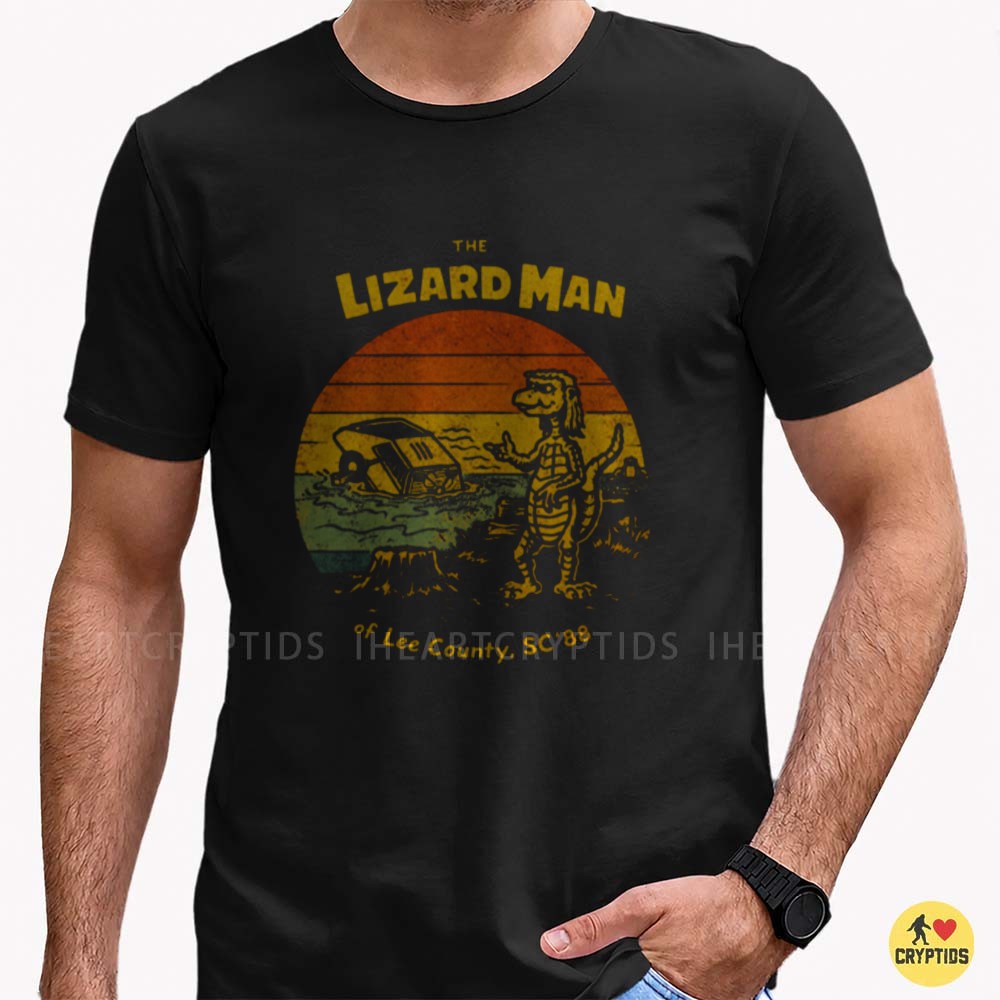 The Lizard Man Of Lee County SC 1988 Retro Sunset Cryptid South Carolina T-Shirt 3 The Lizard Man Of Lee County SC 1988 Retro Sunset Cryptid Shirt