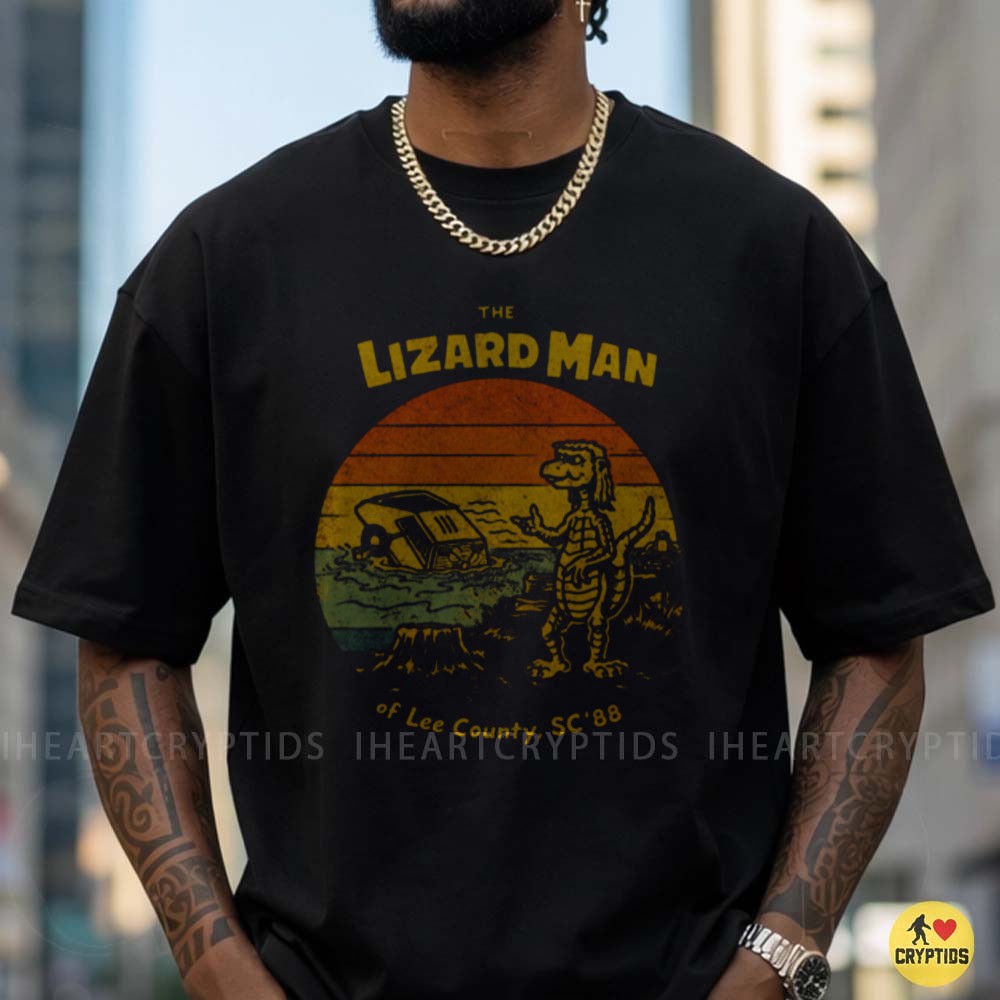 The Lizard Man Of Lee County SC 1988 Retro Sunset Cryptid South Carolina T-Shirt 4 The Lizard Man Of Lee County SC 1988 Retro Sunset Cryptid Shirt