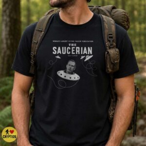 The Saucerian Gray Barker UFO Flying Saucer Paranormal Retro Publication T-Shirt 7 The Saucerian Gray Barker UFO Flying Saucer Paranormal Retro Publication Shirt