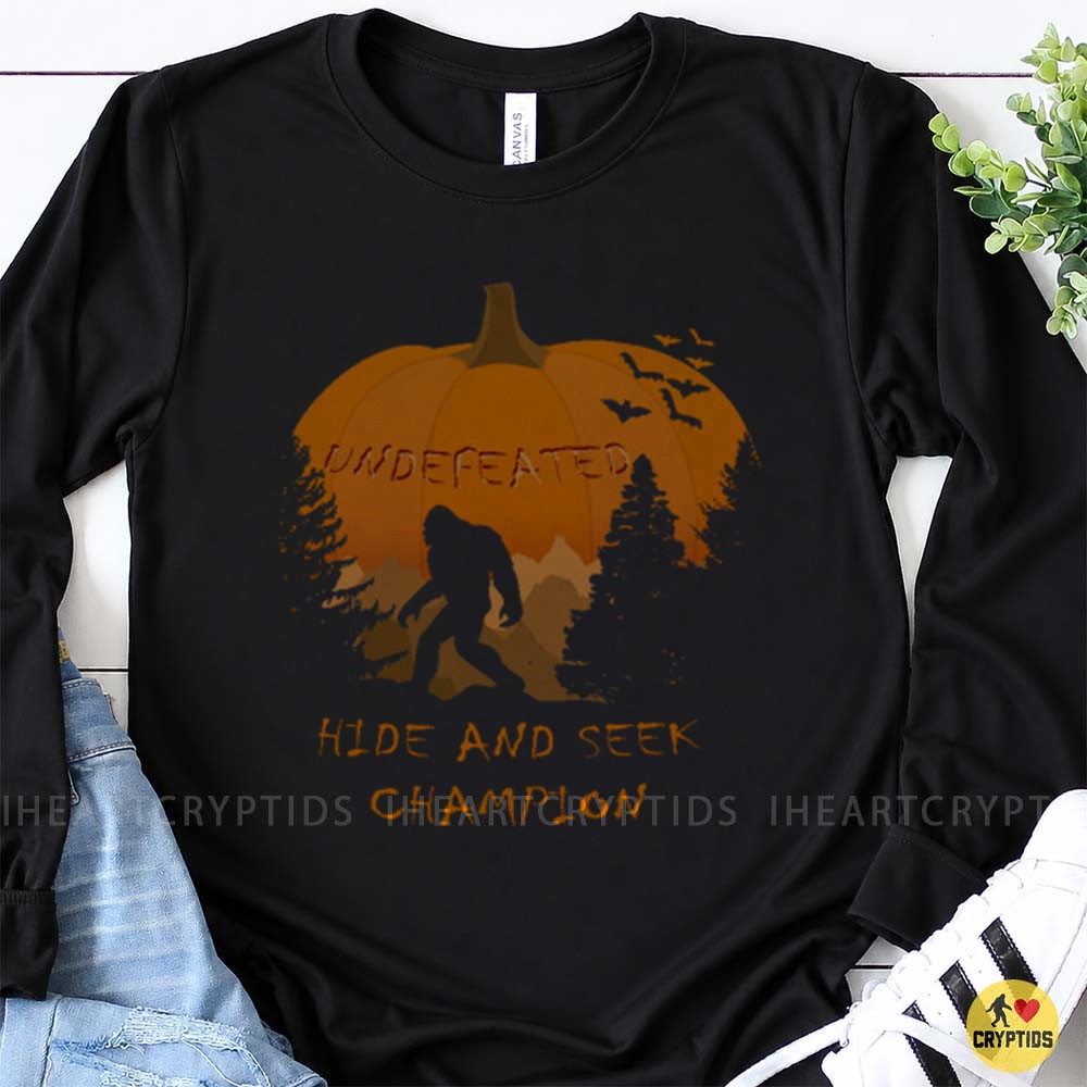 Undefeated Hide And Seek Champion Bigfoot Halloween T-Shirt 1 Undefeated Hide And Seek Champion Bigfoot Halloween Shirt