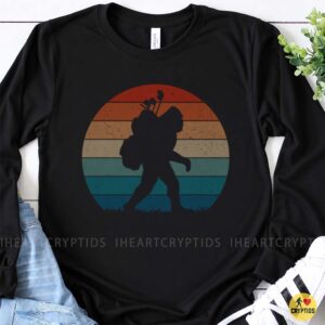 Vintage Bigfoot Hiking Sunset Retro Sasquatch T-Shirt 7 Vintage Bigfoot Hiking Sunset Retro Sasquatch Shirt