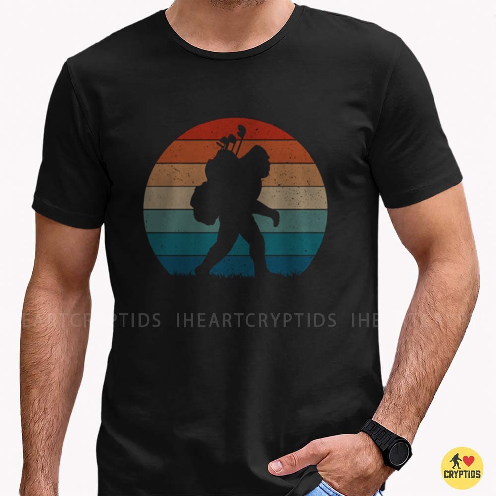 Vintage Bigfoot Hiking Sunset Retro Sasquatch T-Shirt 4 Vintage Bigfoot Hiking Sunset Retro Sasquatch Shirt