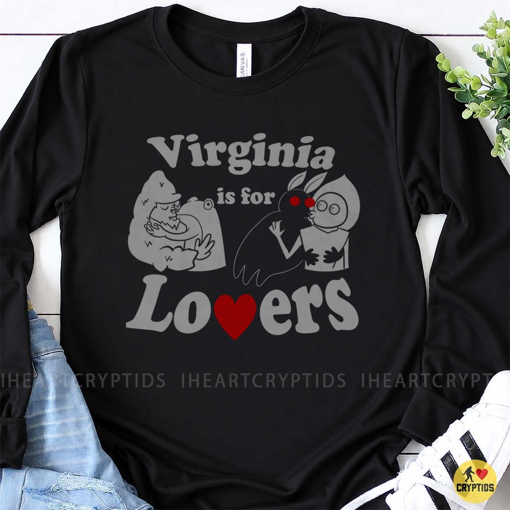 Virginia Is For Lovers Bigfoot Mothman Funny Cryptid State Pride T-Shirt 5 Virginia Is For Lovers Bigfoot Mothman Funny Shirt