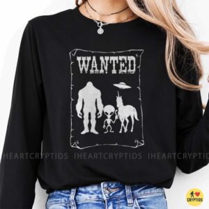 Wanted Bigfoot Alien Unicorn UFO Cryptid T-Shirt 9 Wanted Bigfoot Alien Unicorn UFO Cryptid Shirt