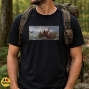 Washington Crossing the Delaware Loch Ness Monster Funny Shirt