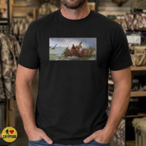 Washington Crossing the Delaware Loch Ness Monster Funny Shirt