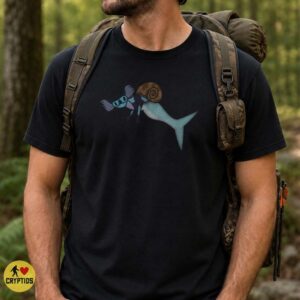 Weird Cryptid Creature Snail Shell Shark Hybrid Fantasy Monster Shirt