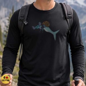 Weird Cryptid Creature Snail Shell Shark Hybrid Fantasy Monster Shirt
