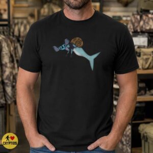 Weird Cryptid Creature Snail Shell Shark Hybrid Fantasy Monster Shirt