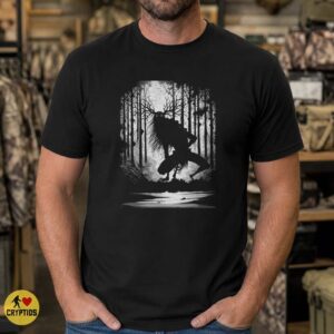 Wendigo Dark Forest Silhouette Horror Antler Cryptid Shirt