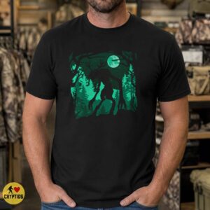 Wendigo Forest Moon Silhouette Dark Cryptid Horror Art Shirt