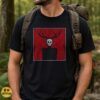 Wendigo Skull Deer Antlers Red Minimalist Horror Cryptid Shirt