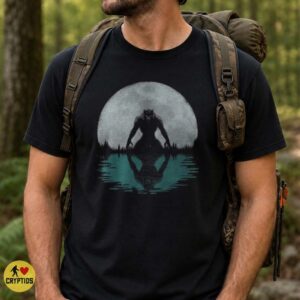 Werewolf Full Moon Reflection Dark Forest Night Horror Shirt