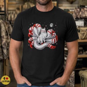 White Red Nine Tailed Kitsune Fox Moon Shirt