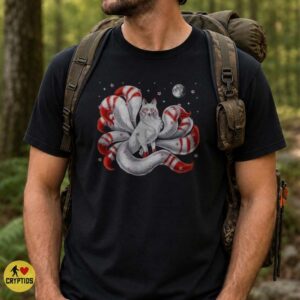 White Red Nine Tailed Kitsune Fox Moon Shirt