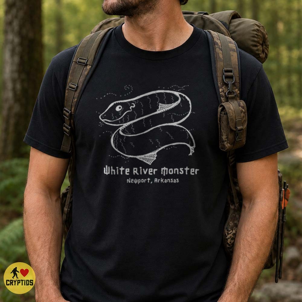 White River Monster Newport Arkansas River Cryptid Vintage Sketch T-Shirt 3 White River Monster Newport Arkansas River Cryptid Vintage Sketch Shirt