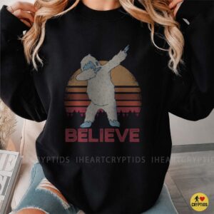 Yeti Dabbing Believe Retro Sunset Abominable Snowman Funny T-Shirt 7 Yeti Dabbing Believe Retro Sunset Abominable Snowman Funny Shirt
