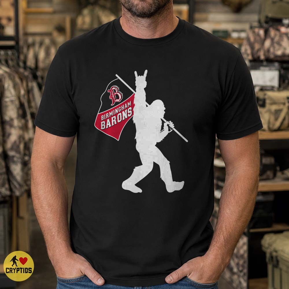 Birmingham Barons Bigfoot Flag T-Shirt, Minor League Baseball Fan Gift 3 Birmingham Barons Bigfoot Flag Shirt