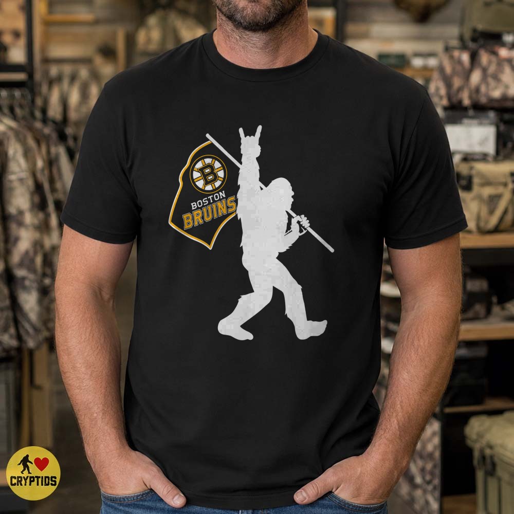 Boston Bruins Bigfoot Rock Hand T-Shirt, Bruins Hockey Fan Gift 1 Boston Bruins Bigfoot Rock Hand Shirt
