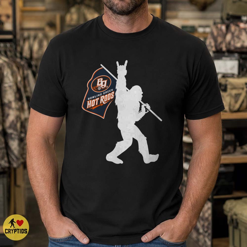 Bowling Green Hot Rods Bigfoot Rock Hand Flag T-Shirt, Baseball Fan Gift 3 Bowling Green Hot Rods Bigfoot Rock Hand Flag Shirt