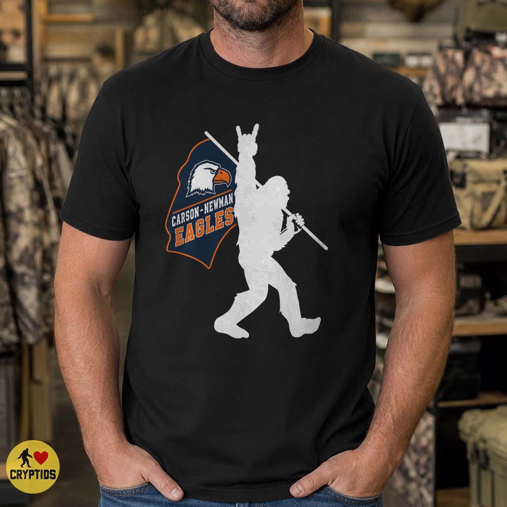 Carson-Newman Eagles Bigfoot Flag T-Shirt, C-N University Fan Gift 3 Carson-Newman Eagles Bigfoot Flag Shirt