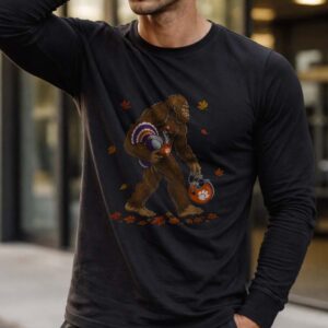 Clemson Tigers Bigfoot Thanksgiving T-Shirt, Turkey Football Fan Gift 7 Clemson Tigers Bigfoot Thanksgiving Shirt