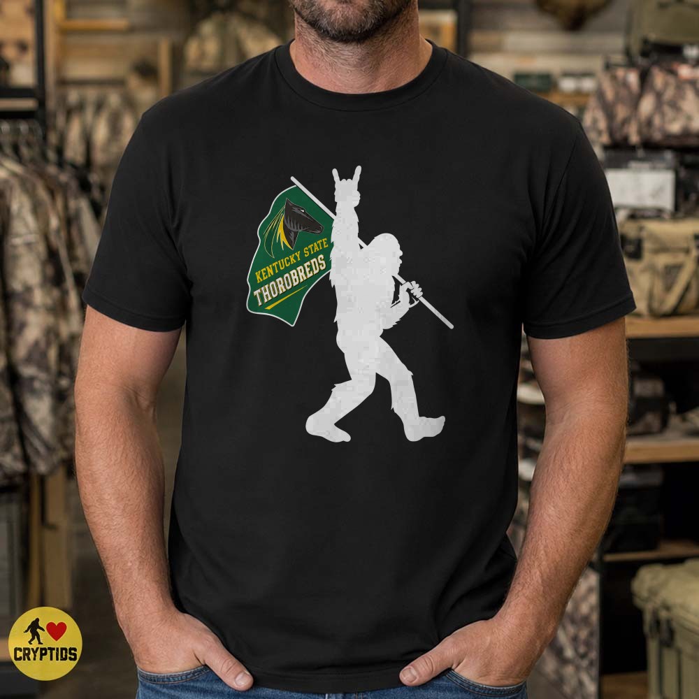 Kentucky State Thorobreds Bigfoot Rock Hand T-Shirt, HBCU Fan Gift 2 Kentucky State Thorobreds Bigfoot Rock Hand Shirt