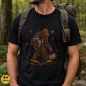 LSU Tigers Bigfoot Thanksgiving T-Shirt, Turkey Football Fan Gift 5 LSU Tigers Bigfoot Thanksgiving Shirt